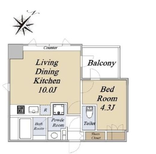クレストコート旗の台　201号室　間取り