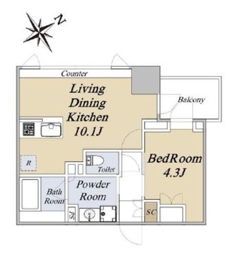 クレストコート旗の台　203号室　間取り