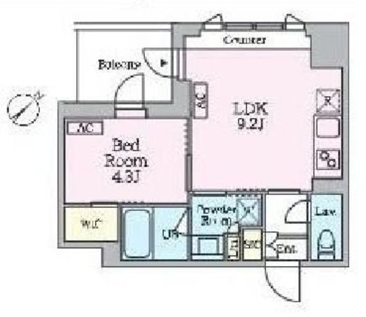 クレストコート旗の台　206号室　間取り