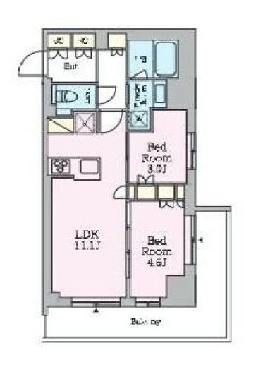 クレストコート旗の台　308号室　間取り