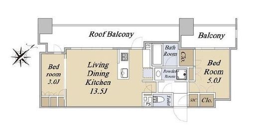 クレストコート旗の台　402号室　間取り