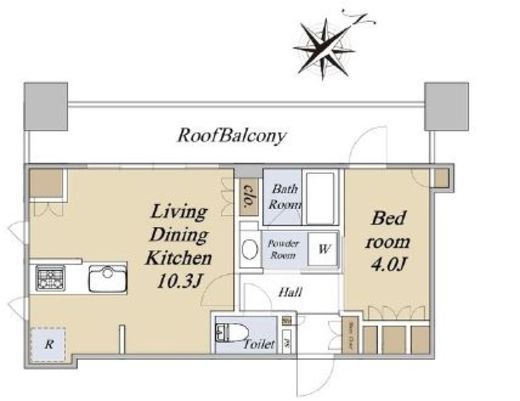クレストコート旗の台　403号室　間取り