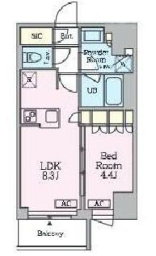 クレストコート旗の台　407号室　間取り