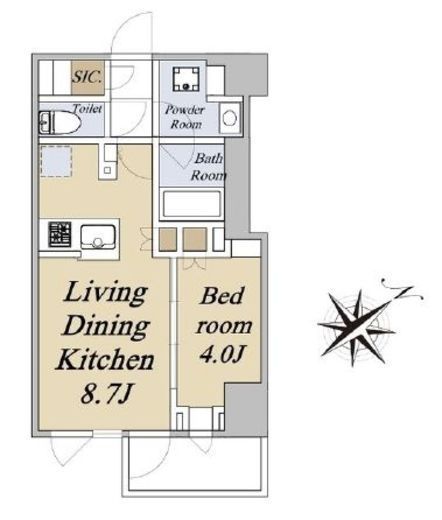 クレストコート旗の台　408号室　間取り