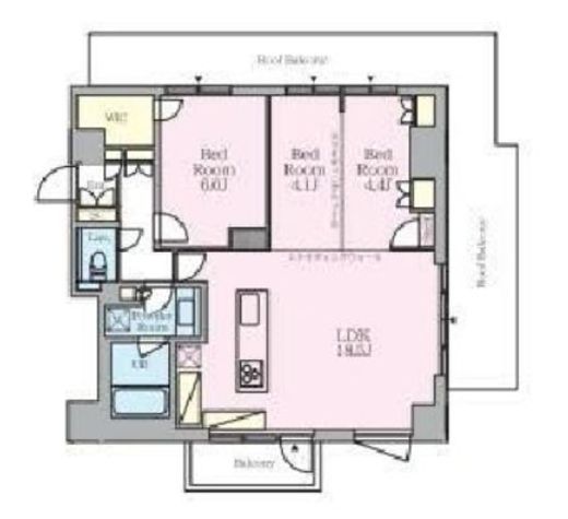 クレストコート旗の台　502号室　間取り