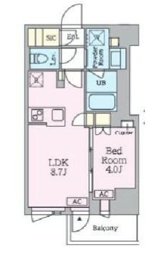 クレストコート旗の台　301号室　間取り
