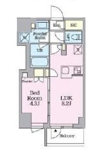 クレストコート旗の台　311号室　間取り