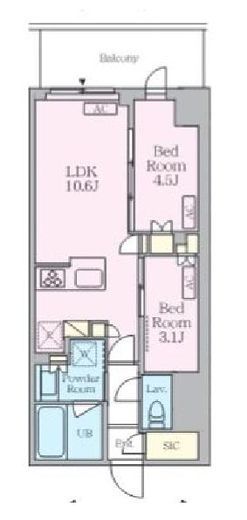 クレストコート旗の台　102号室　間取り