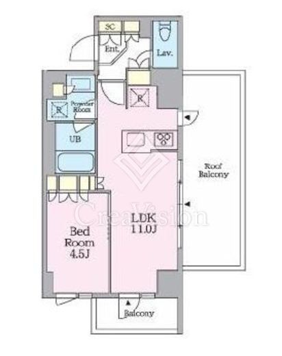 クレストコート旗の台　406号室　間取り
