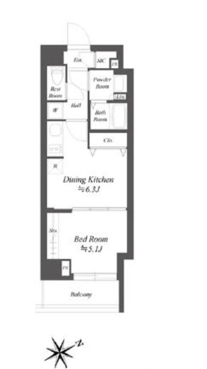 ブランシエスタ品川大井町パークエッジ　106号室　間取り