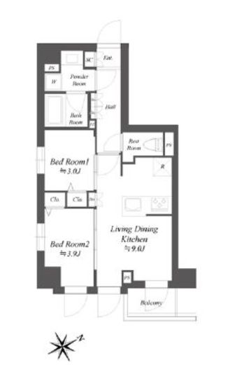 ブランシエスタ品川大井町パークエッジ　204号室　間取り