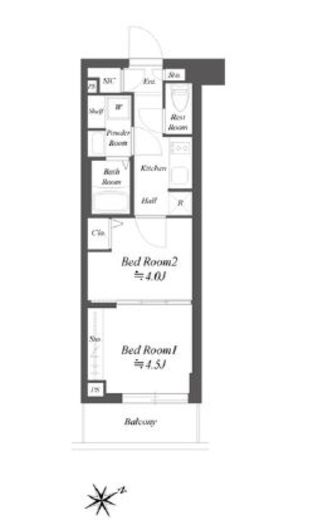 ブランシエスタ品川大井町パークエッジ　206号室　間取り