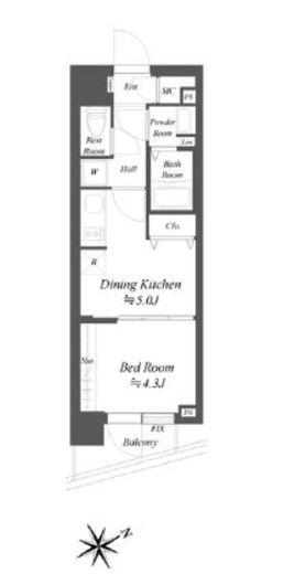 ブランシエスタ品川大井町パークエッジ　209号室　間取り