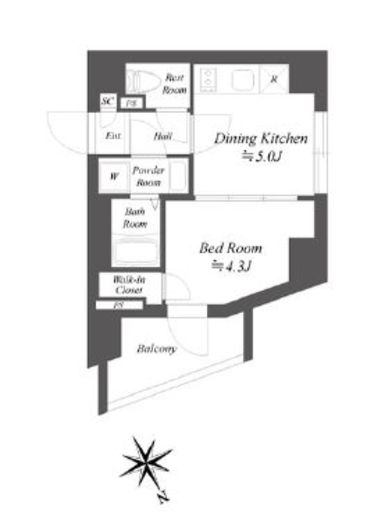 ブランシエスタ品川大井町パークエッジ　401号室　間取り