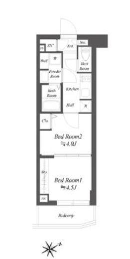 ブランシエスタ品川大井町パークエッジ　505号室　間取り