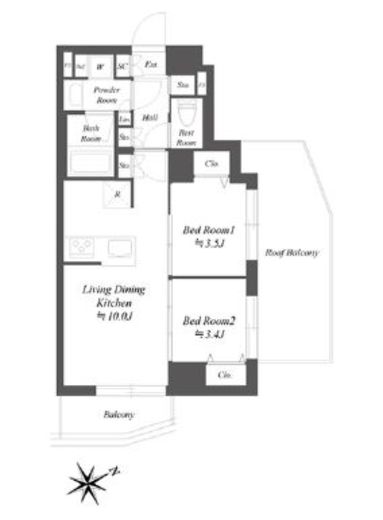 ブランシエスタ品川大井町パークエッジ　507号室　間取り