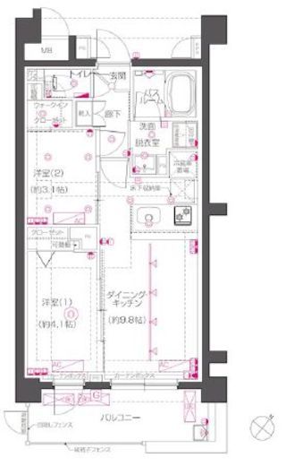 ZOOM下丸子　101号室　間取り