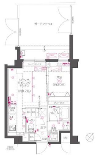 ZOOM下丸子　106号室　間取り