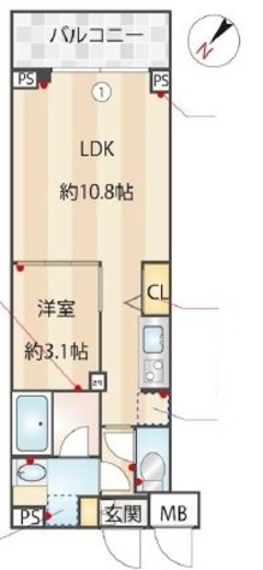 ZOOM下丸子　204号室　間取り