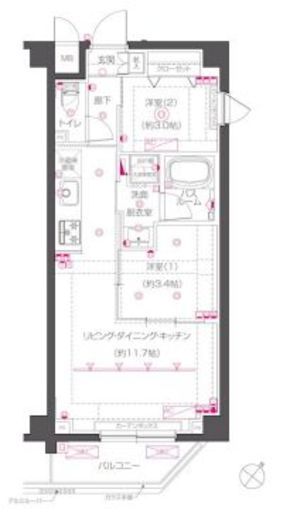 ZOOM下丸子　205号室　間取り