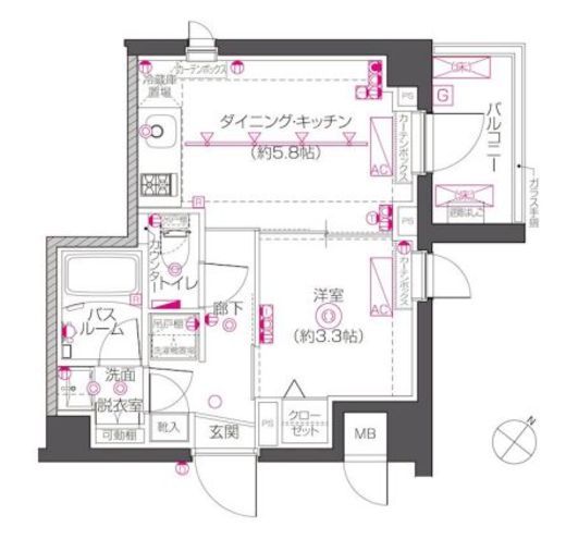 ZOOM下丸子　206号室　間取り