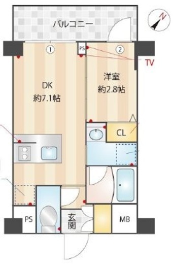 ZOOM下丸子　211号室　間取り