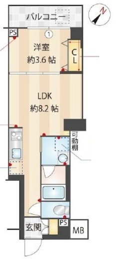ZOOM下丸子　307号室　間取り