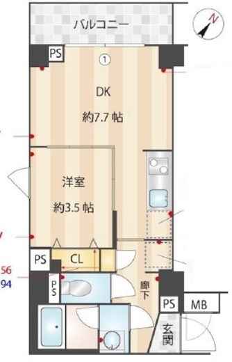 ZOOM下丸子　311号室　間取り