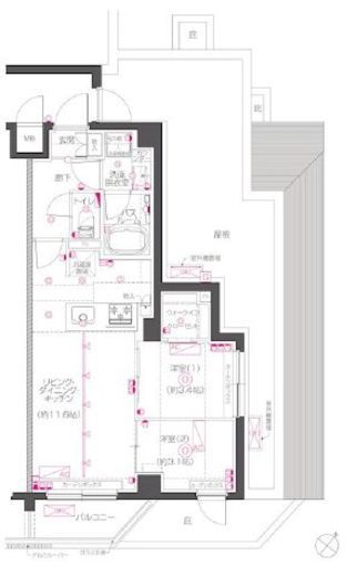 ZOOM下丸子　404号室　間取り