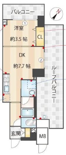 ZOOM下丸子　405号室　間取り