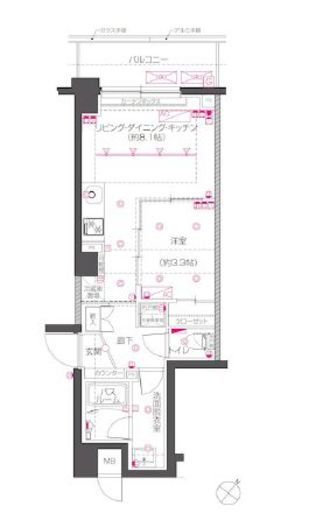 ZOOM下丸子　406号室　間取り
