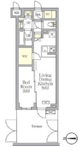 アジールコート都立大学　103号室　間取り