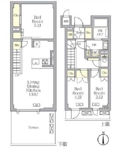 アジールコート都立大学　205号室　間取り