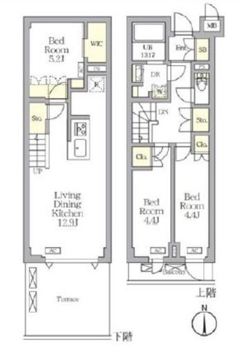 アジールコート都立大学　210号室　間取り