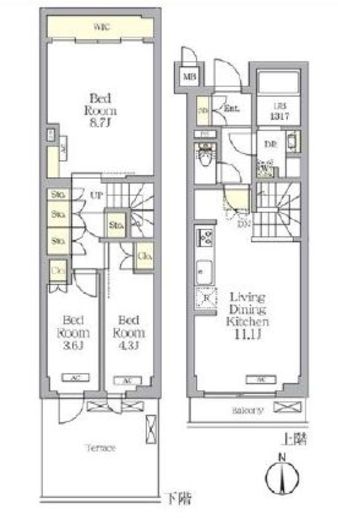 アジールコート都立大学　211号室　間取り