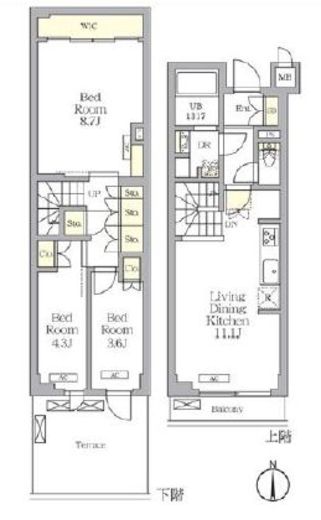アジールコート都立大学　212号室　間取り