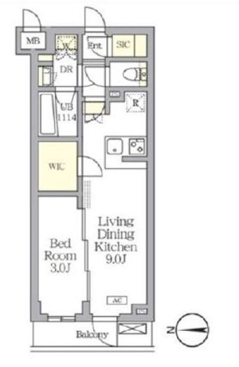 アジールコート都立大学　216号室　間取り