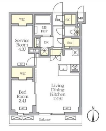 アジールコート都立大学　303号室　間取り