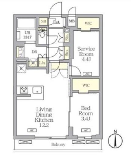 アジールコート都立大学　304号室　間取り