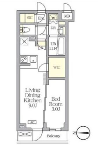 アジールコート都立大学　312号室　間取り