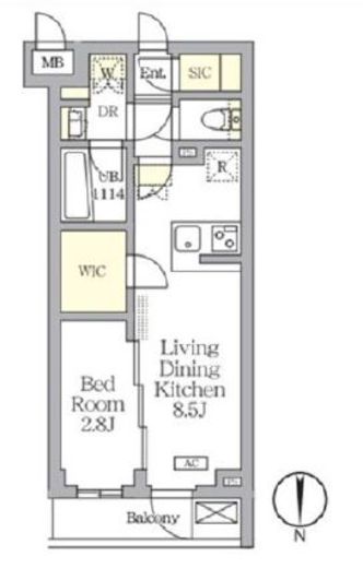 アジールコート都立大学　313号室　間取り
