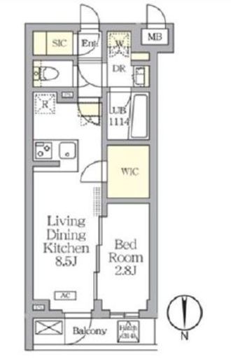 アジールコート都立大学　314号室　間取り