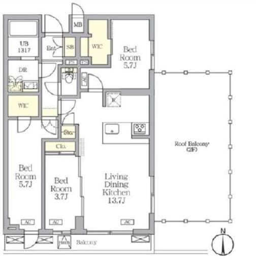 アジールコート都立大学　401号室　間取り