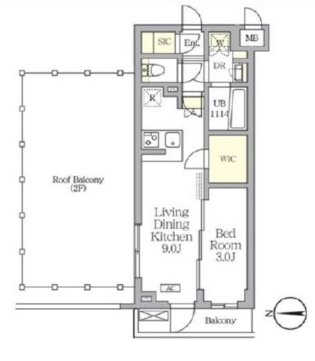 アジールコート都立大学　406号室　間取り