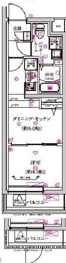 レガリス武蔵小山　206号室　間取り