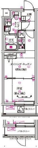 レガリス武蔵小山　403号室　間取り