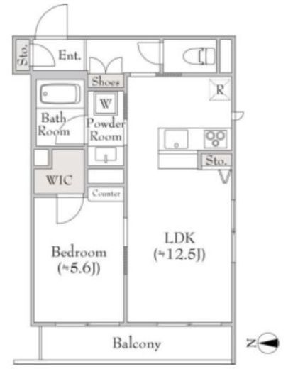 ベレオ三軒茶屋　202号室　間取り