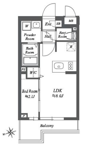 ブランシエスタ用賀　204号室　間取り