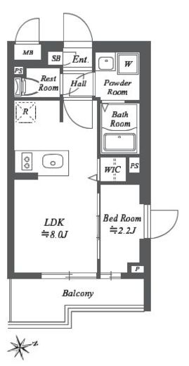 ブランシエスタ用賀　216号室　間取り