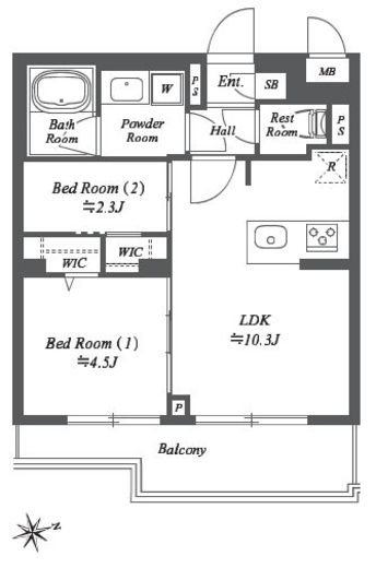 ブランシエスタ用賀　313号室　間取り